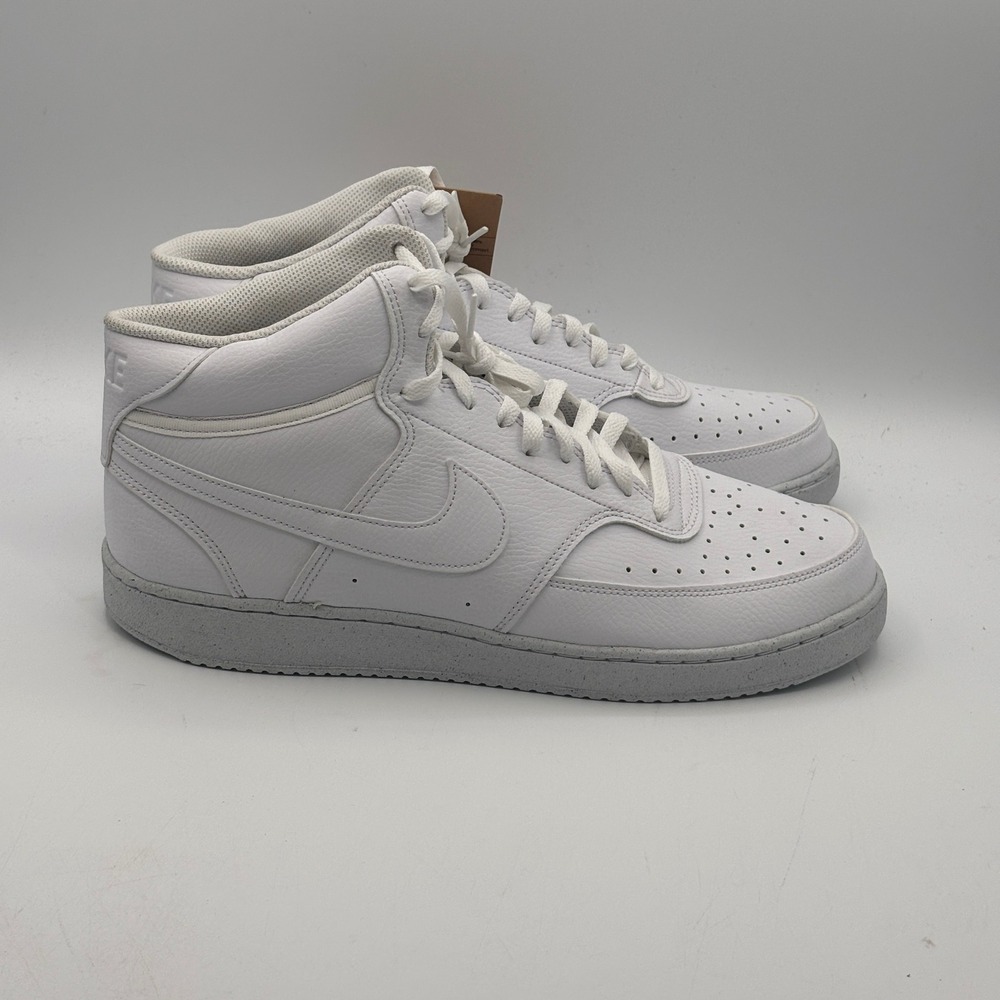 Nike Court Vision Mid NN Shoes Men Size 12 White White Basketball DN3577-100
